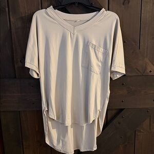 Casual Cream V-Neck T-Shirt